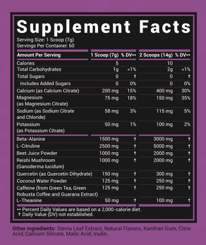 SMART PRE-WORKOUT – Tangerine I L-Citrulline + Beta-Alanine + Mushroom