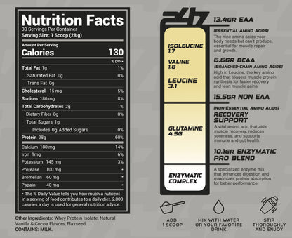 SMART PROTEIN –  Vanilla Ice Cream I  Whey Isolate + Enzyme Blend